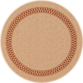 Inspire Shiva Round Rug 120cm - Beige/ Orange